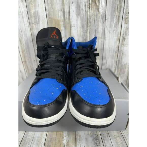 Nike Air Jordan 1 Mid Royal Paint Splatter 554724-048 Mens Size 11 - Picture 4 of 10